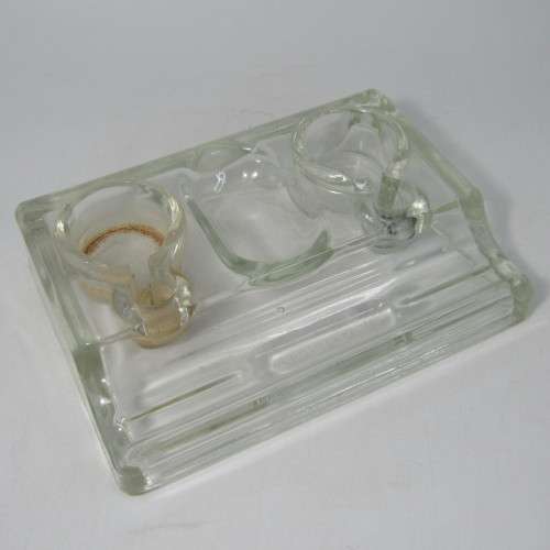 Antique English glass writing station