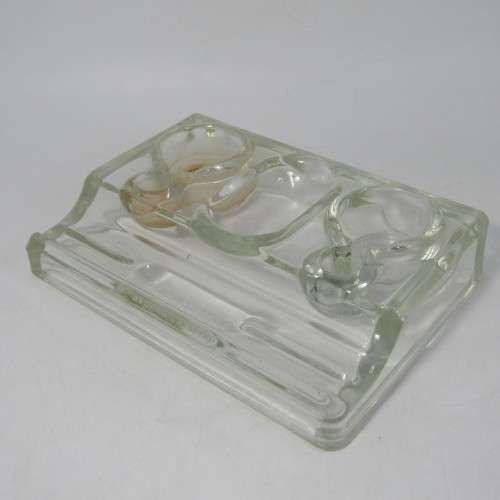 Antique English glass writing station