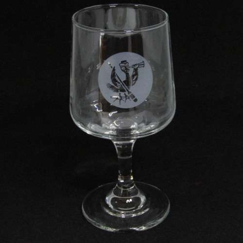 Set of 6 vintage SA Womans Auxiliary Naval Service (SWAN) sherry glasses - circa 1970`s - very rare