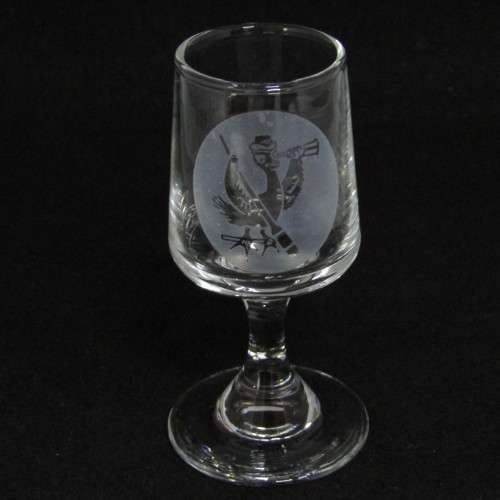 Set of 10 vintage SA Womans Auxiliary Naval Service (SWAN) small liqueur glasses - circa 1970`s