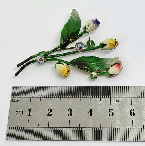 Beautiful handpainted flower brooch