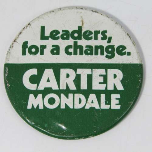 Carter Mondale tin badge 42nd Vice President of the USA under Jimmy Carter - no pin