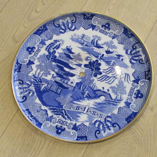 Copeland Spode table top with centre fixing hole - dated to April 1889