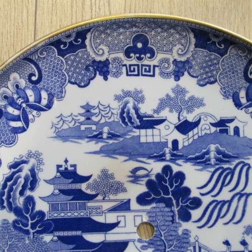 Copeland Spode table top with centre fixing hole - dated to April 1889