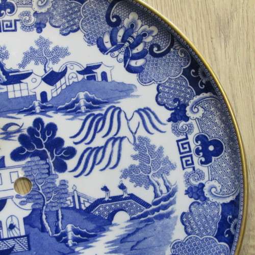 Copeland Spode table top with centre fixing hole - dated to April 1889