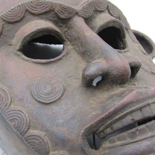 Vintage African Art Copper Mask - probably DAN tribe