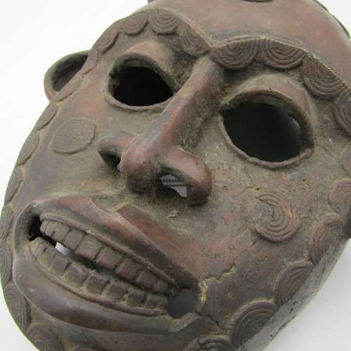 Vintage African Art Copper Mask - probably DAN tribe