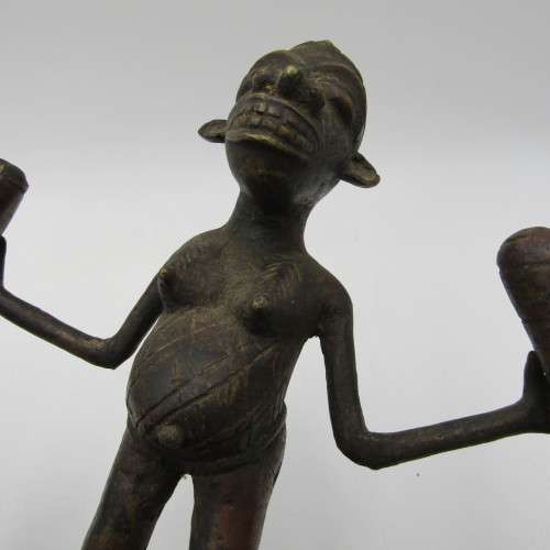 Vintage African Art Copper Mask - probably DAN tribe