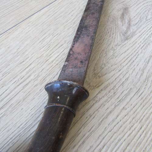 Antique Indonesian Luwuk sword with water buffalo horn handle - blade 67cm, total length 83cm