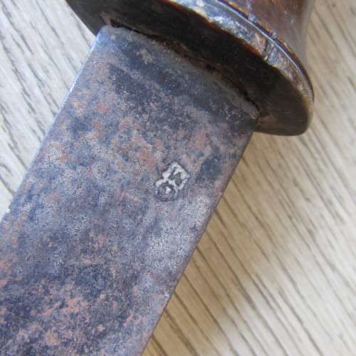 Antique Indonesian Luwuk sword with water buffalo horn handle - blade 67cm, total length 83cm