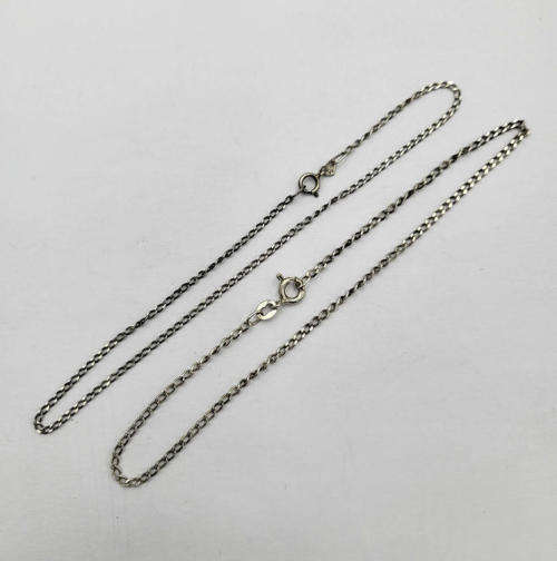 Lot of 2 silver bracelets - 22cm