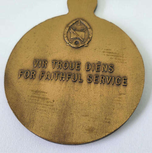 SA Prison service Bronze faithful service medal