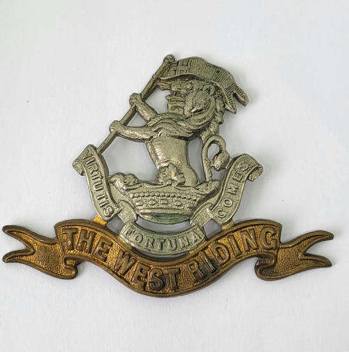 British The West Riding regiment cap badge - no pins