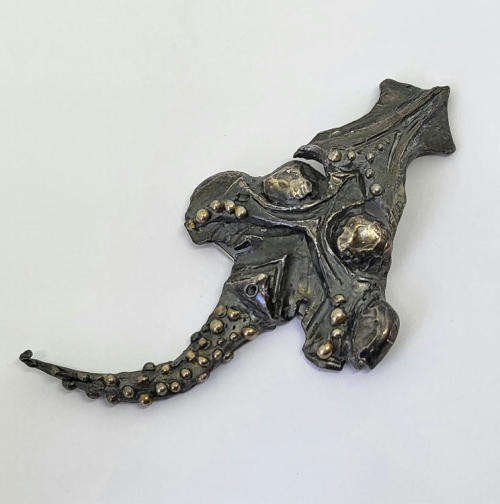 Handmade sterling silver stingray brooch - Weighs 29.3g