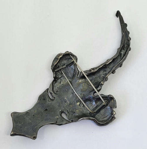 Handmade sterling silver stingray brooch - Weighs 29.3g