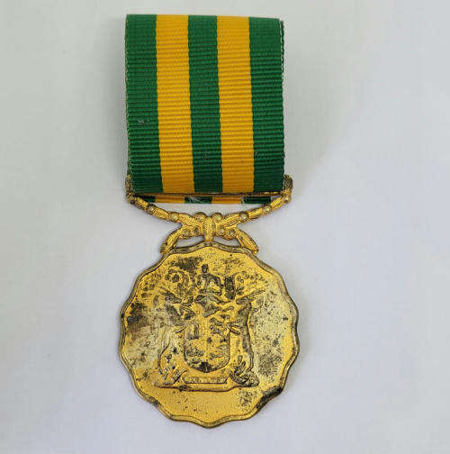 SADF 30 Years Good service full size medal - Gold plated on silver - #2771