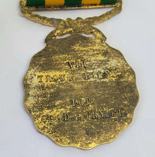 SADF 30 Years Good service full size medal - Gold plated on silver - #2771