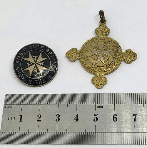 Lot of 3 St. John Ambulance Association medallions and badges