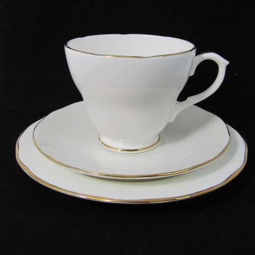 Duchess white and gold porcelain trio