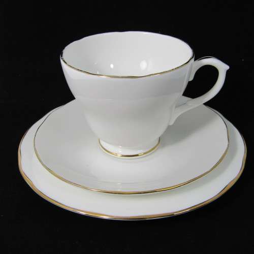 Duchess white and gold porcelain trio