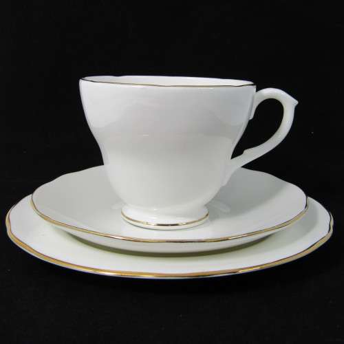 Duchess white and gold porcelain trio