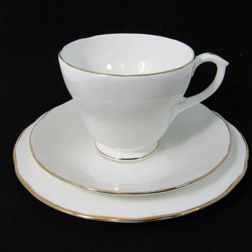 Duchess white and gold porcelain trio