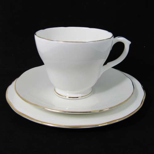 Duchess white and gold porcelain trio