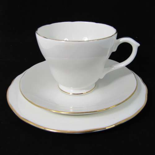 Duchess white and gold porcelain trio