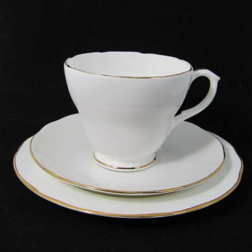 Duchess white and gold porcelain trio