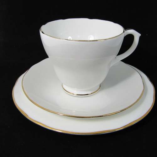 Duchess white and gold porcelain trio