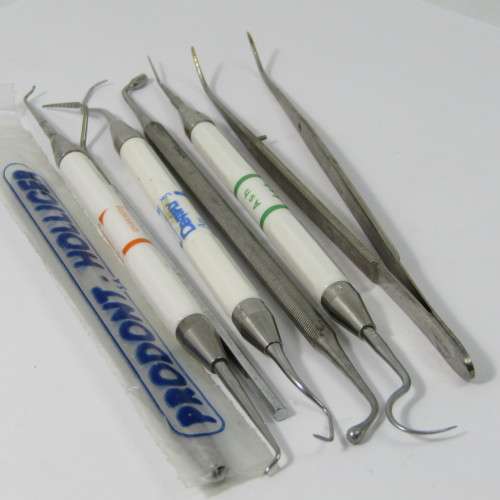 Lot of 7 dentist tools