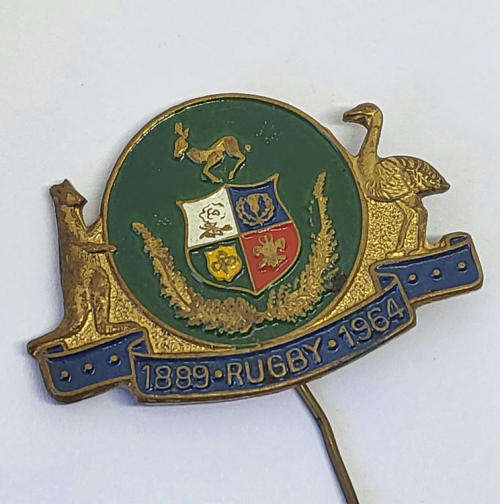 1964 Rugby commemorative pin badge - Springboks, Wallabies, Silver Ferns and Lions