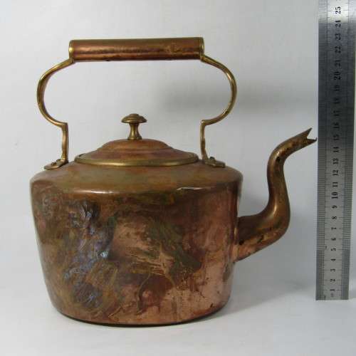 19th Century Copper Kettle - Victorian - scarce oval lid