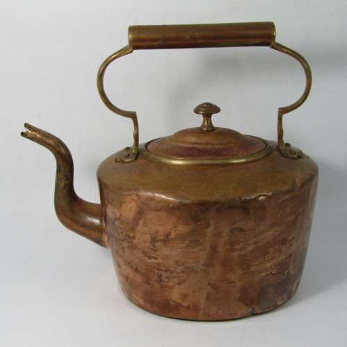19th Century Copper Kettle - Victorian - scarce oval lid
