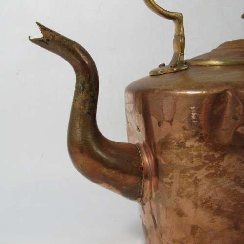 19th Century Copper Kettle - Victorian - scarce oval lid