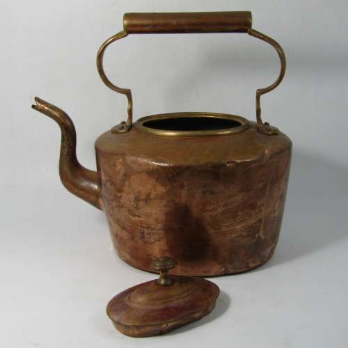 19th Century Copper Kettle - Victorian - scarce oval lid