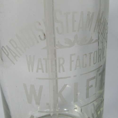 Antique Paradise Steam Mineral water Factory Newlands W. Kift glass soda dispenser