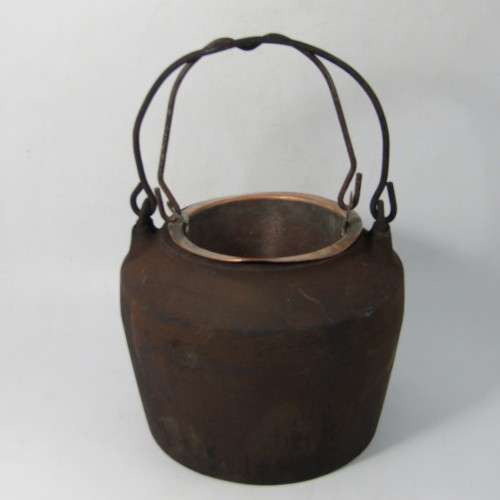 Antique Kenrich cast iron 1 pint glue pot with copper inner