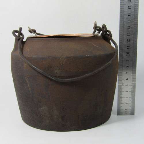 Antique Kenrich cast iron 1 pint glue pot with copper inner