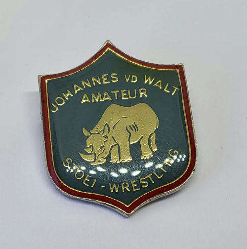 Johannes vd Walt Amateur stoei - Wrestling badge