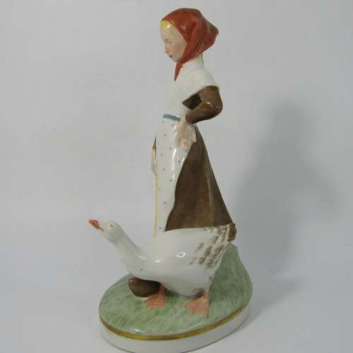 Royal Copenhagen vintage girl with duck figurine