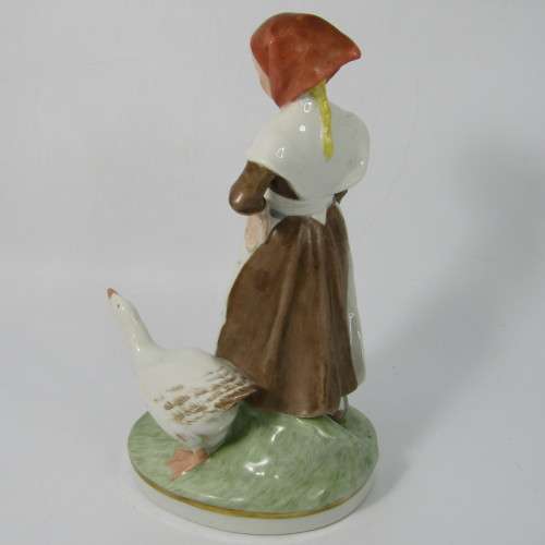 Royal Copenhagen vintage girl with duck figurine