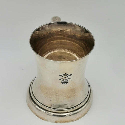 South African Parliament pre 1953 silver plated mug by Walker and Hall