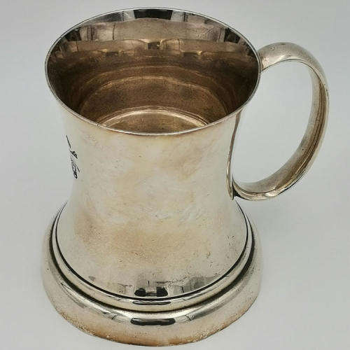 South African Parliament pre 1953 silver plated mug by Walker and Hall