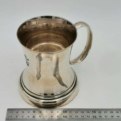 South African Parliament pre 1953 silver plated mug by Walker and Hall