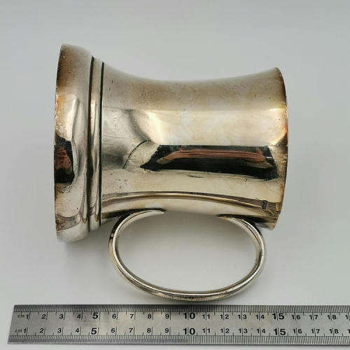 South African Parliament pre 1953 silver plated mug by Walker and Hall