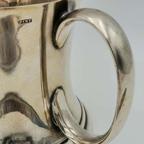 South African Parliament pre 1953 silver plated mug by Walker and Hall