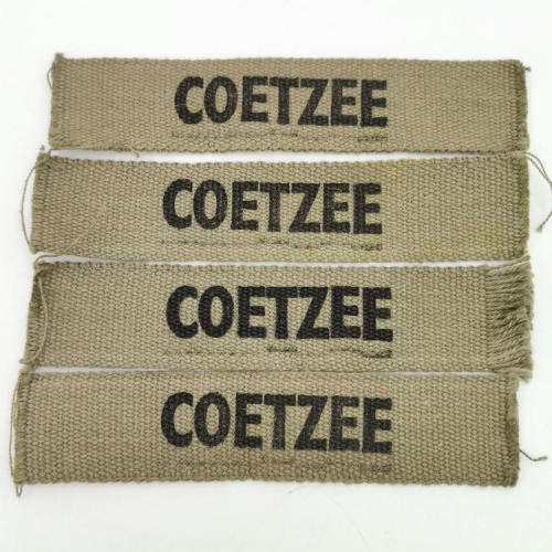 Lot of SA Army Coetzee name tags