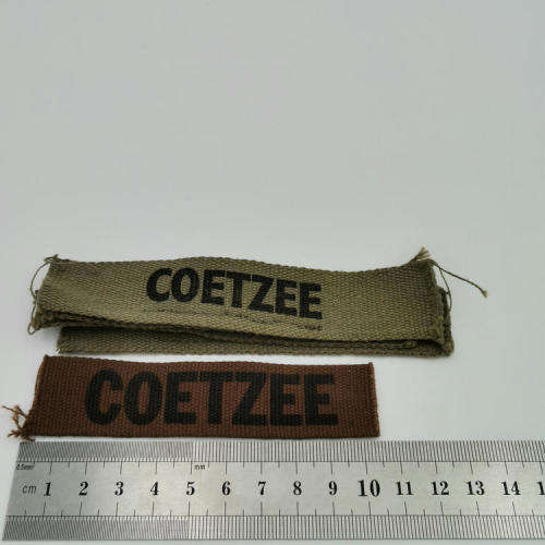Lot of SA Army Coetzee name tags