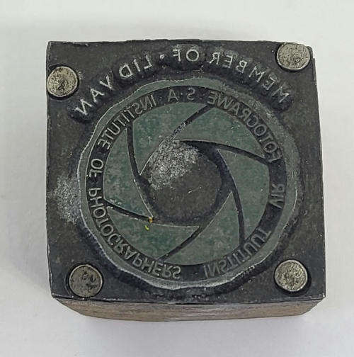 Member of SA Institute of photographers metal stamp pouch